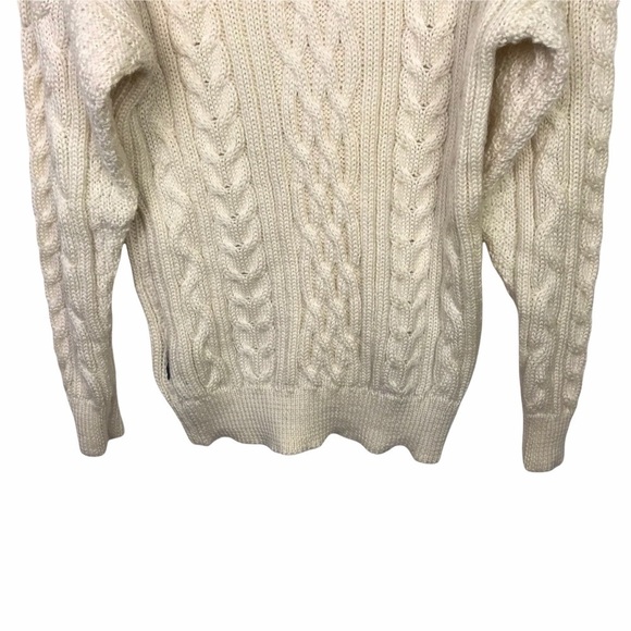 Woolovers Ivory 100% Wool Cable Knit Sweater - Picture 6 of 9